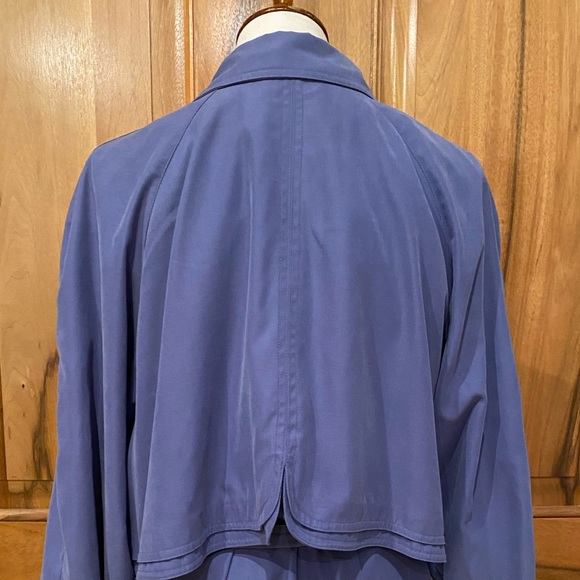 Very VTG Fitzwright Forget-Me-Not Blue Silky Soft Trench Coat, EUC, 16 - Picture 9 of 16
